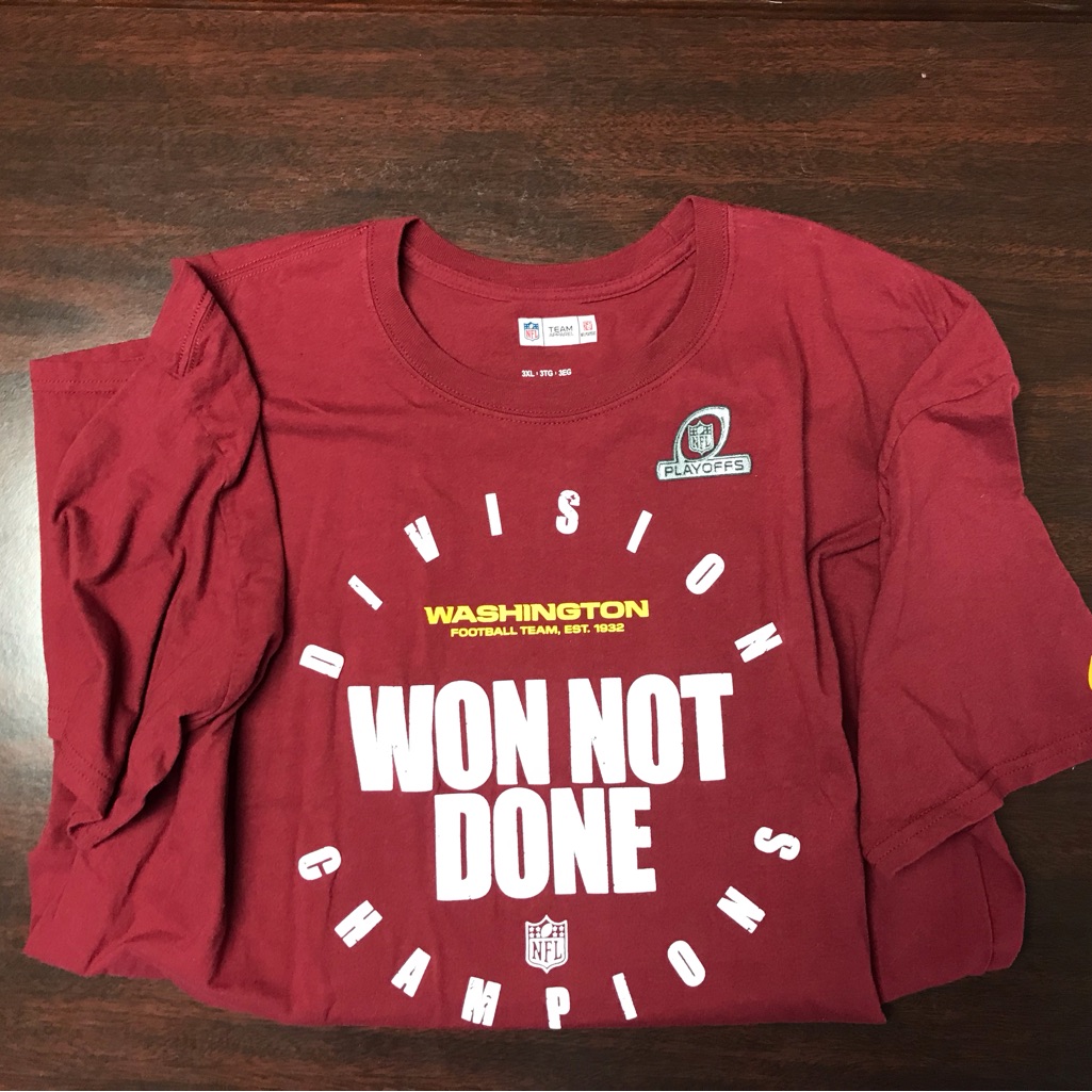 Washington Redskins Team Issue Playoff Tshirt - Worn After Playoff Only